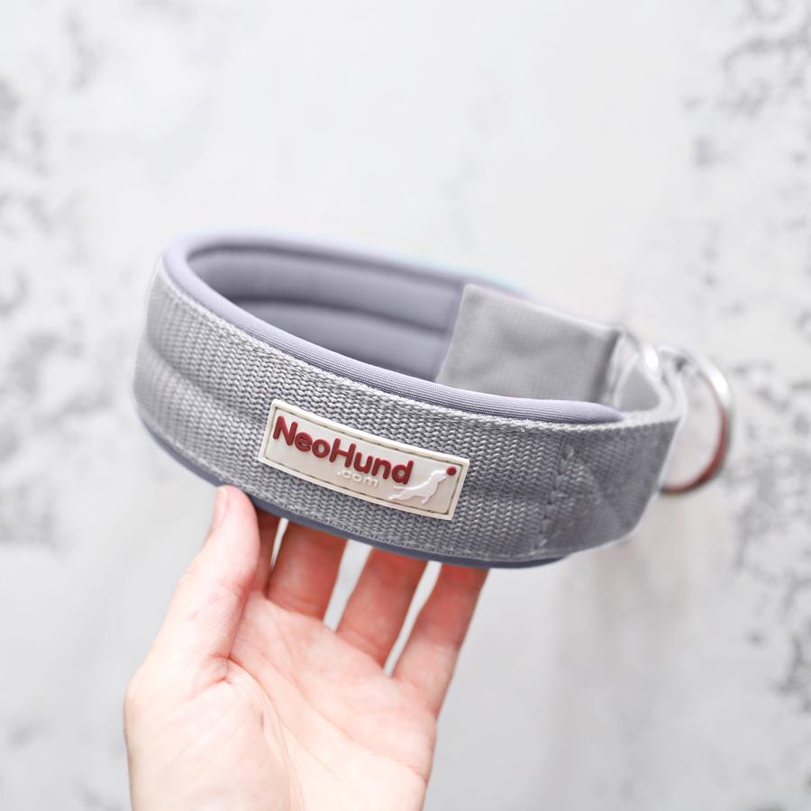 Ошейник-мартингейл Slip, белое серебро/серый