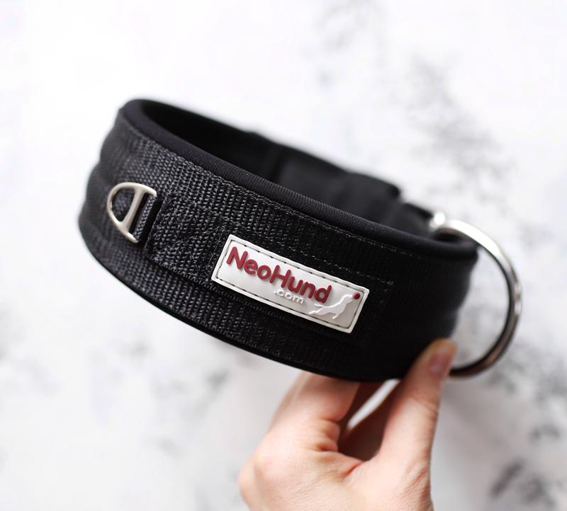 Ошейник For Motion на пряжке чёрный, ширина 5,8 см, размер 48-58 см