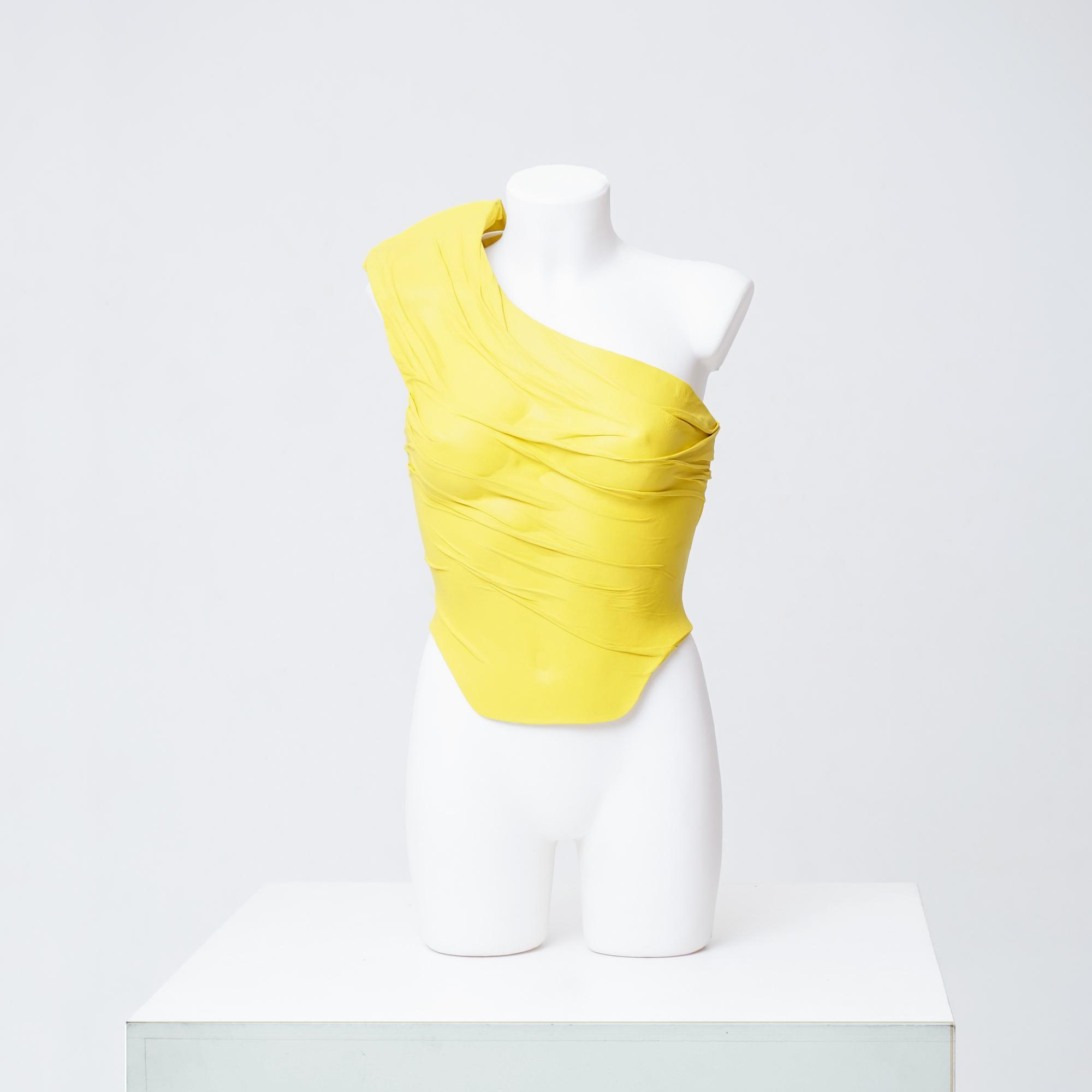 Yellow Leather Corset