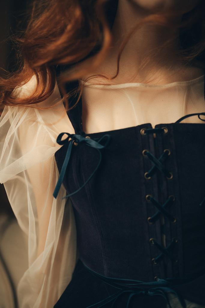 Корсет из синего бархата / Velvet blue corset