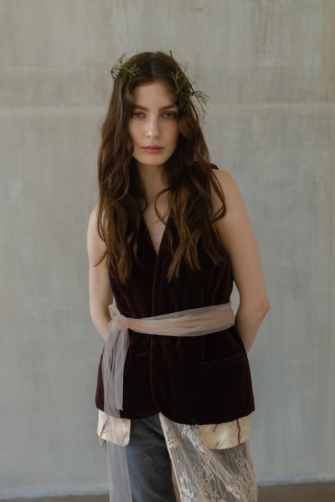 Жилет бархатный стеганый