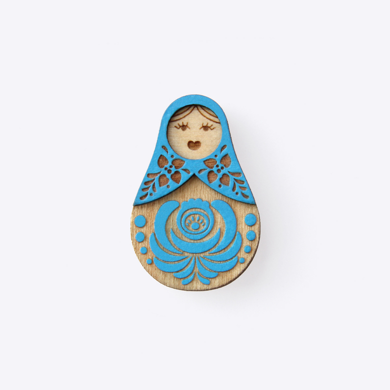 Значок "МАТРЕШКА ГЖЕЛЬ"