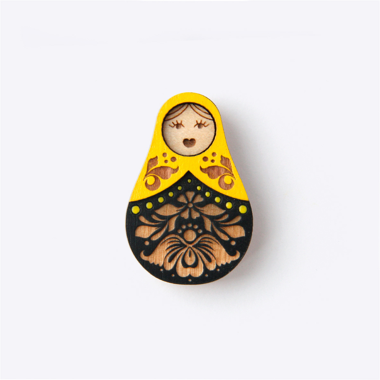 Значок "МАТРЕШКА ХОХЛОМА"