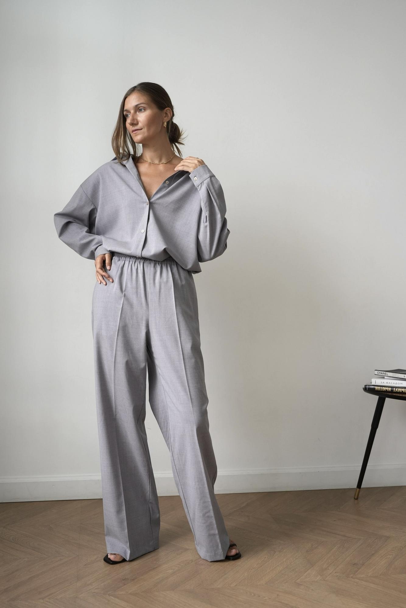 Костюм брюки на резинке + рубашка из шерсти