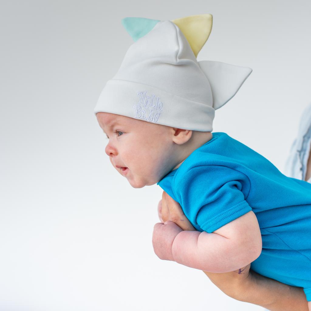 Шапки хлопковые Hello,baby р. 0/6 мес  - дино - цвета разные