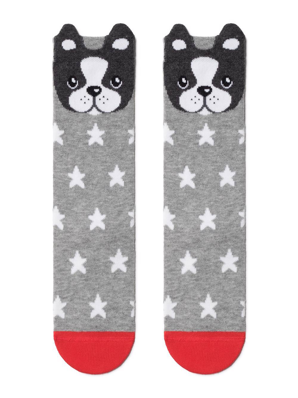 гольфы "Мордашки" от "ConteKids" р. 16, 18 - Пёсик (серый)