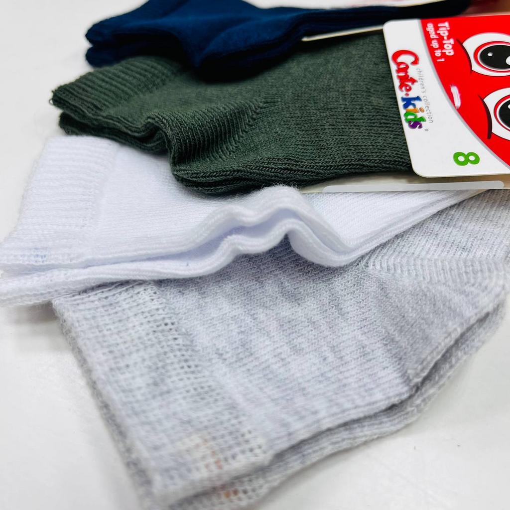 Носочки на новорожденного однотонные от "ConteKids" (хлопок) р. 8, 10 (0-1 год) -разные