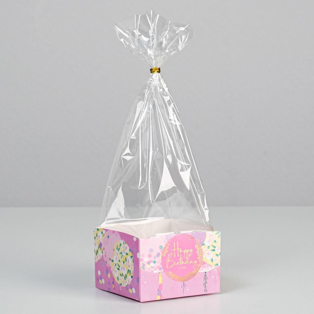Пакет с коробкой подарочный - Happy Birthday