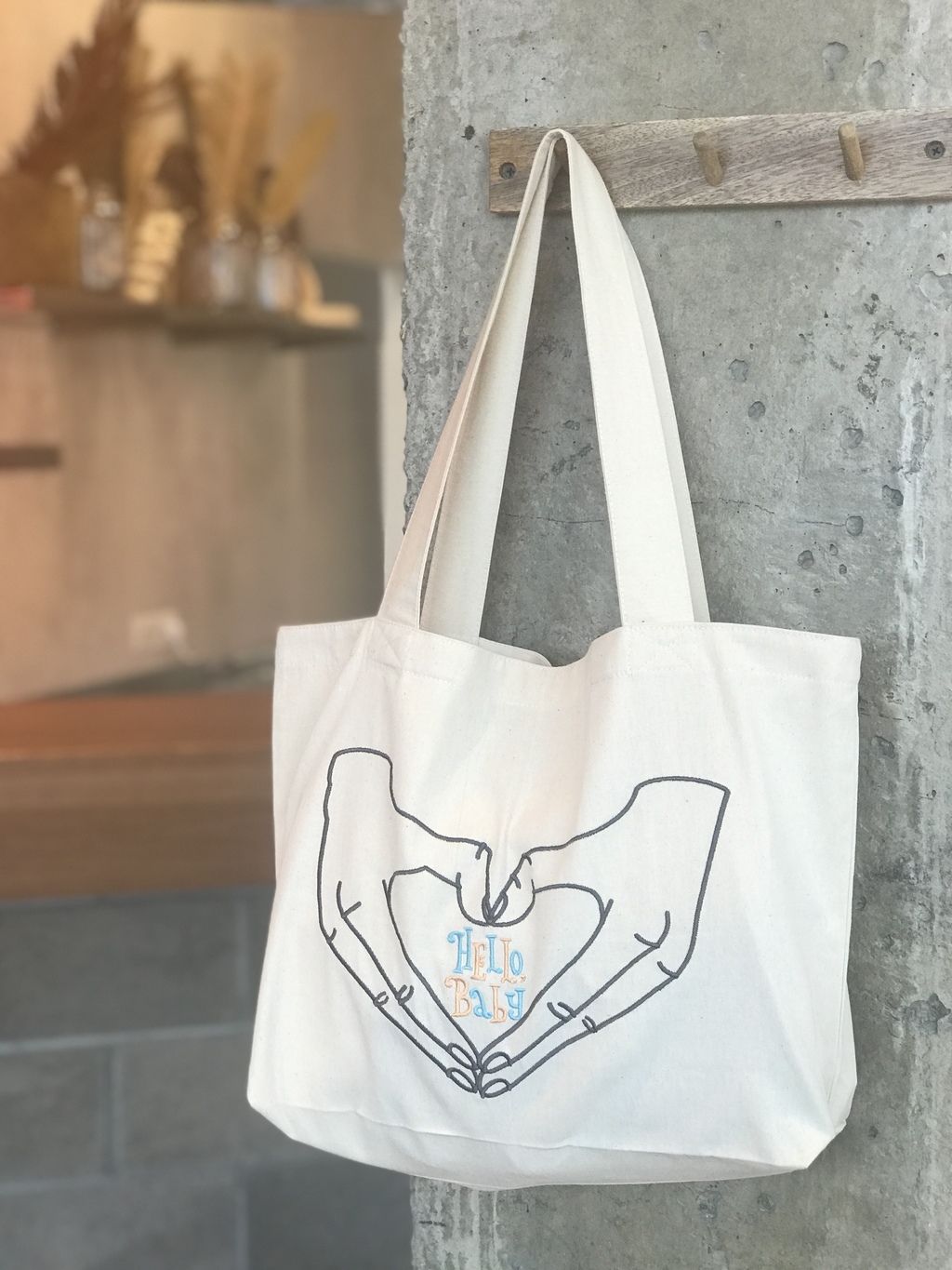Сумка-шоппер "Hello,Baby" -LOVE- с карманом, 2 ручки