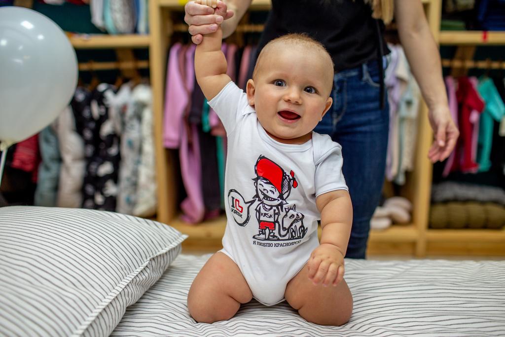 Бодик "Я люблю Красноярск"  KRSK  (3/6, 6/12 мес) - белый