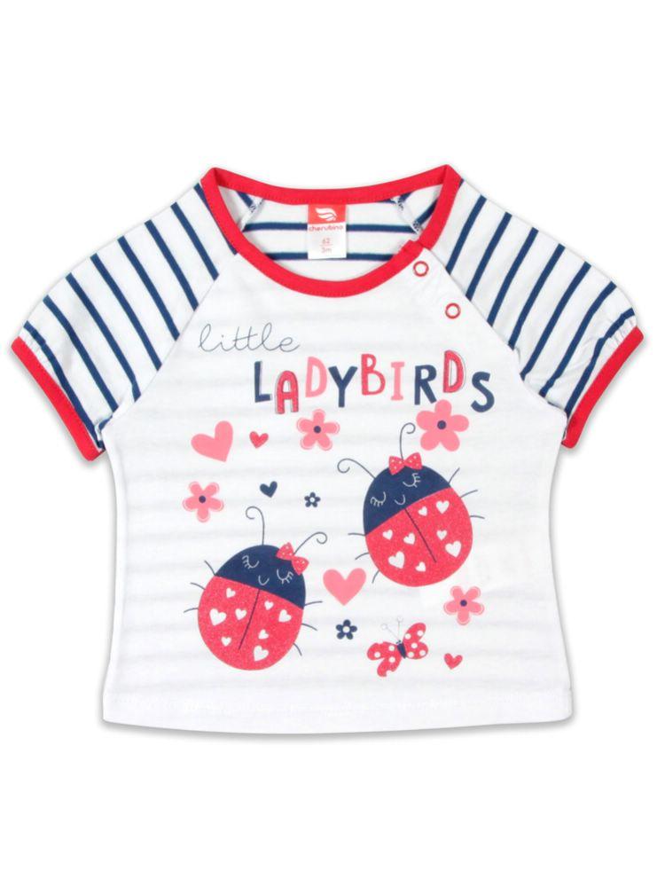 Футболка для малыша от "Cherubino" (р. 62)  - белый/полоска