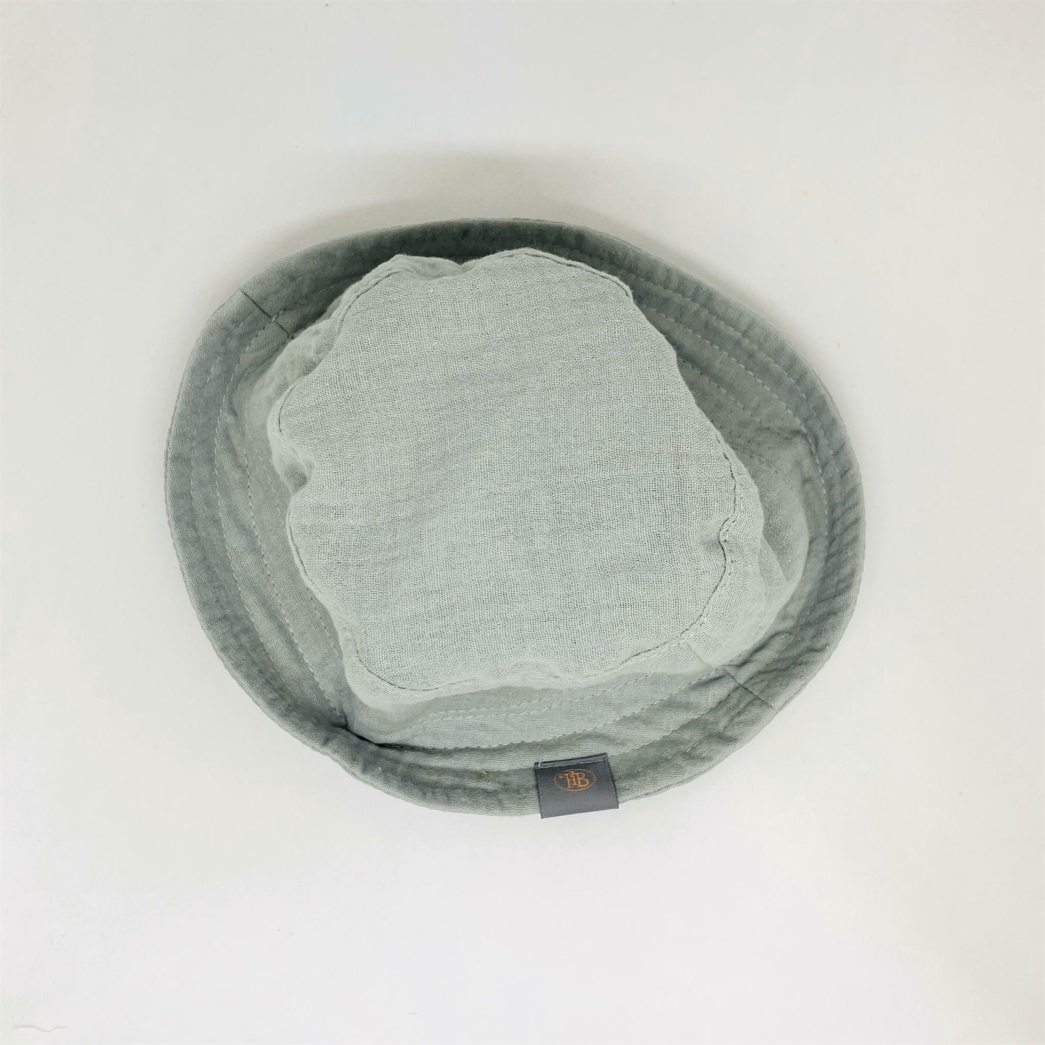 Панама "Hello,Baby" с завязками из муслина  (р. 46-48, 52-54 см) - серая дымка