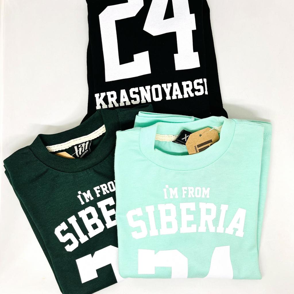 Футболка "Im from Siberia" 24 Krasnoyarsk - р. 98-150 см (цвета разные)