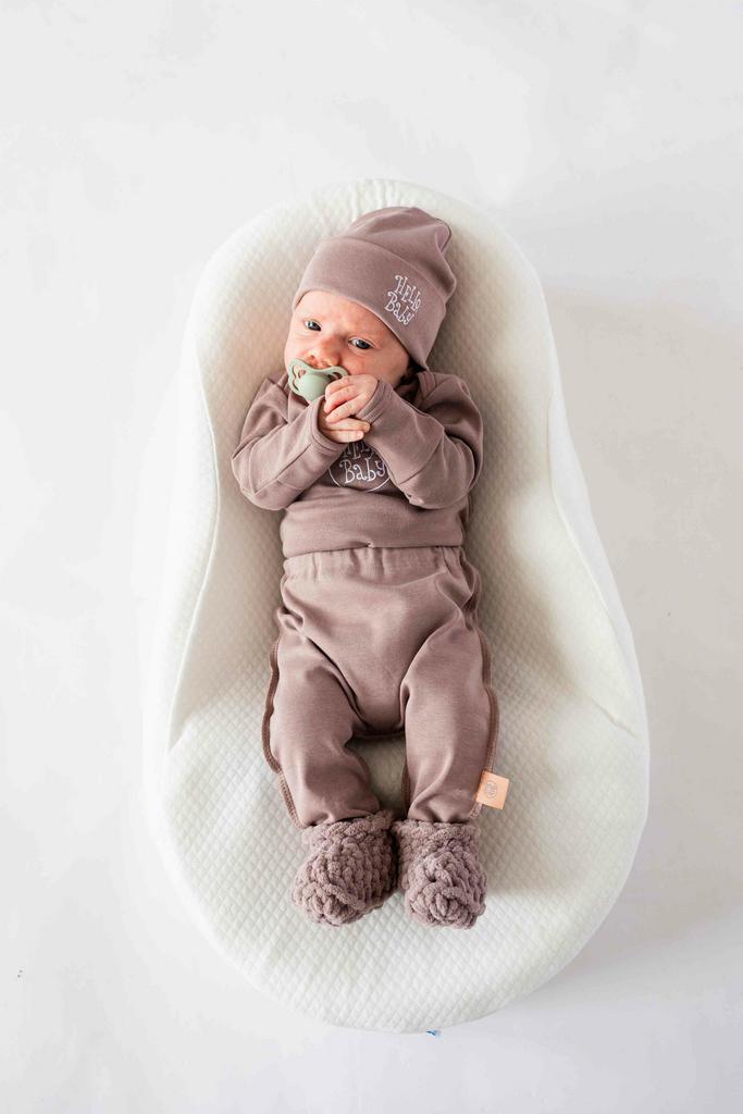 Бодик "Hello,Baby" с длин. рукавом - пыльный беж р. 0/3 мес и 6/12 мес