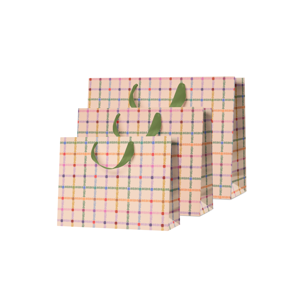 Подарочный пакет "Разноцветная клетка"