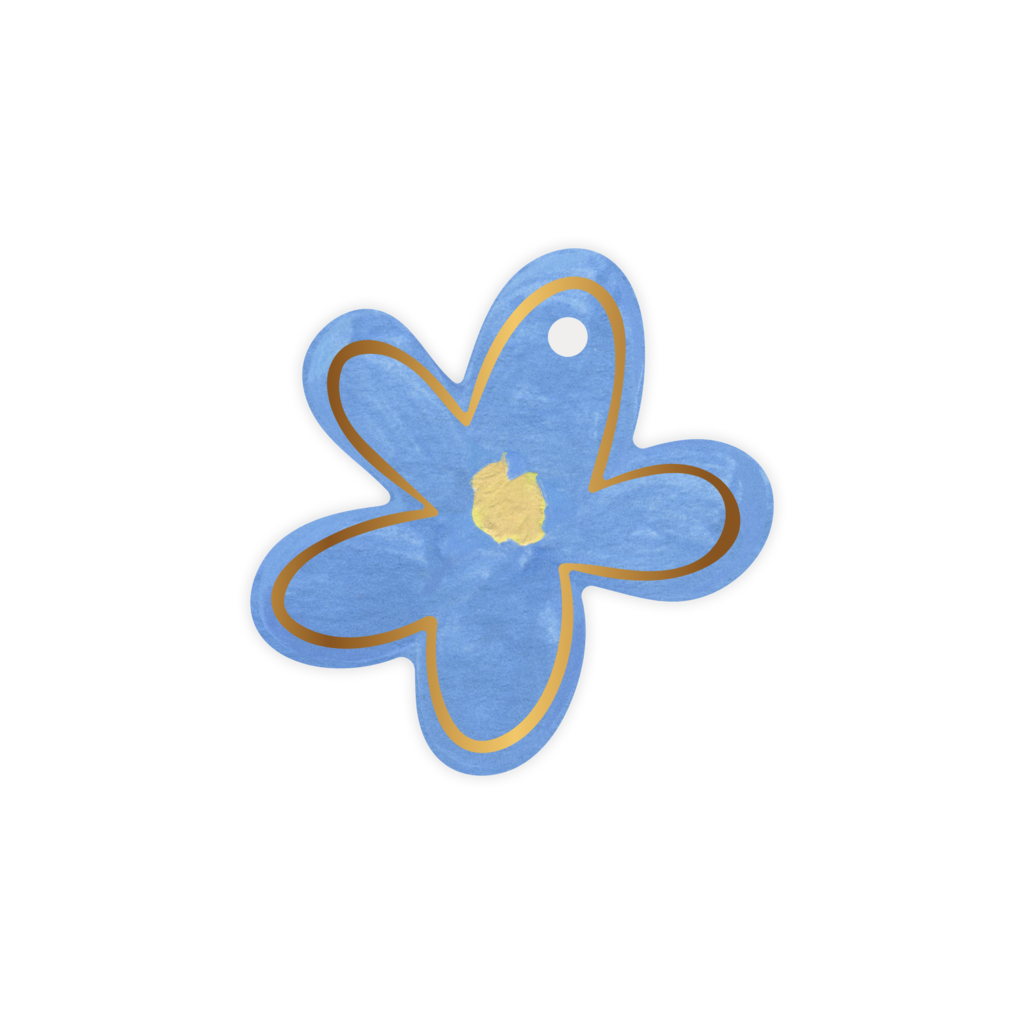 Бирка "Незабудка", тиснение фольгой