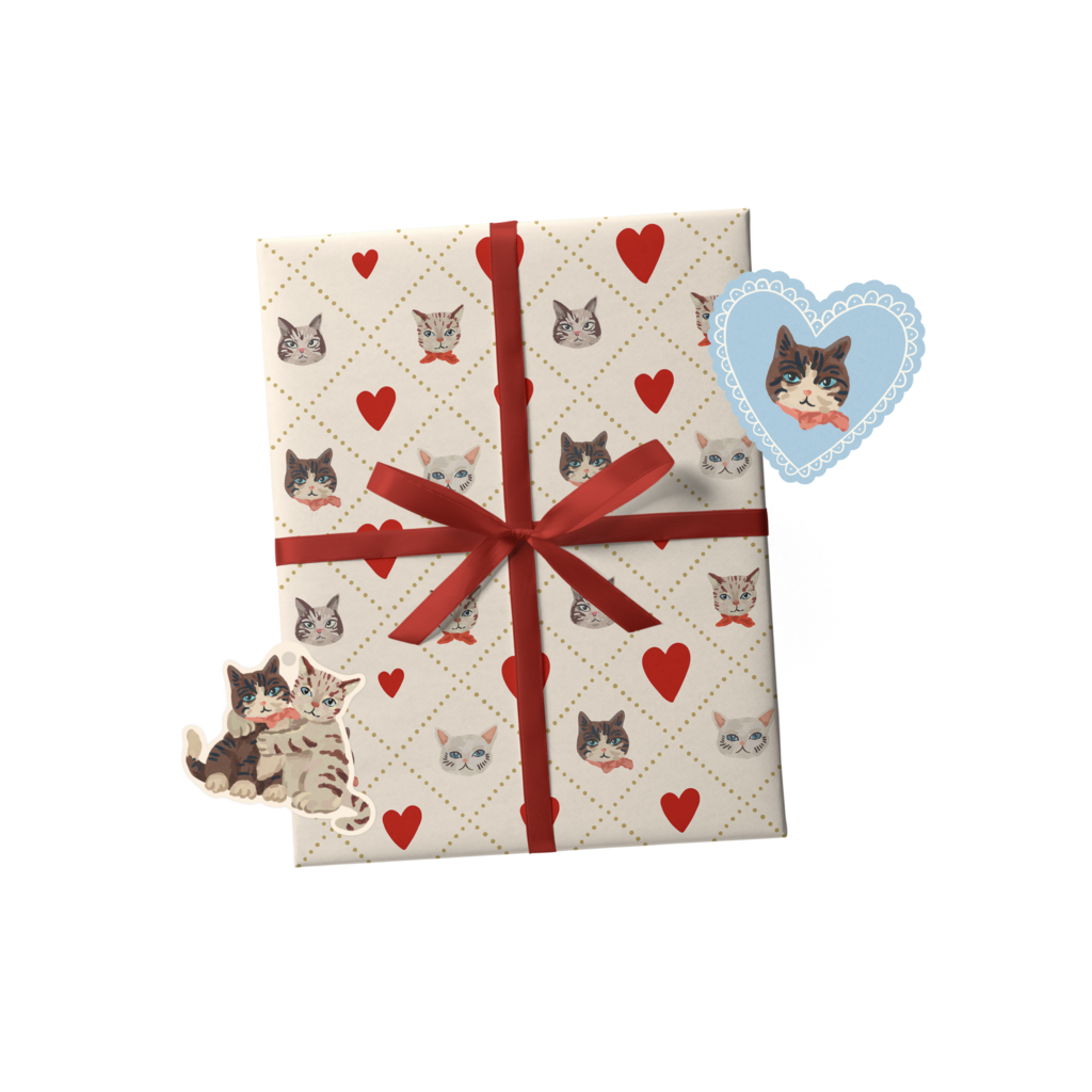 Набор для упаковки "Любовь и котики"