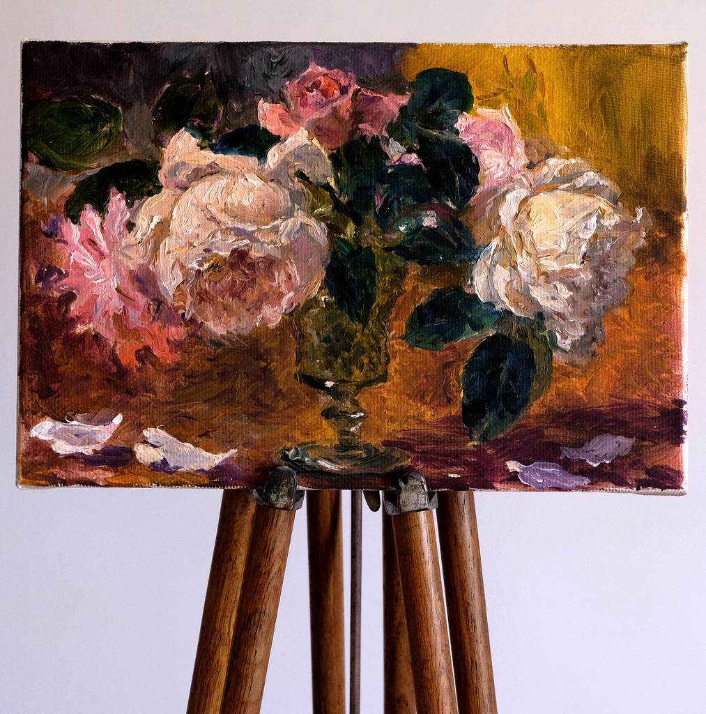 розы в бокале. Этюд