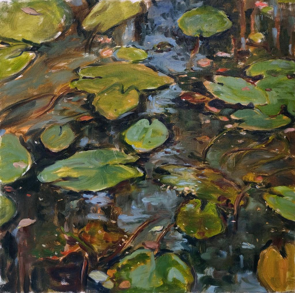 фрагмент лесного ручья, этюд