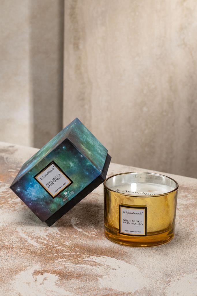 Арома свеча Electrum 310g- White Musk & Warm Vanilla 3 фитиля