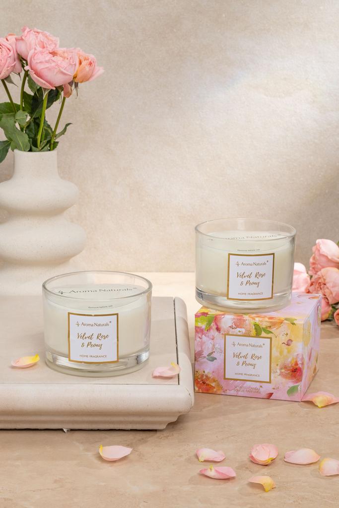 Арома свеча Fleur 310g - Velvet Rose & Peony 3 фитиля