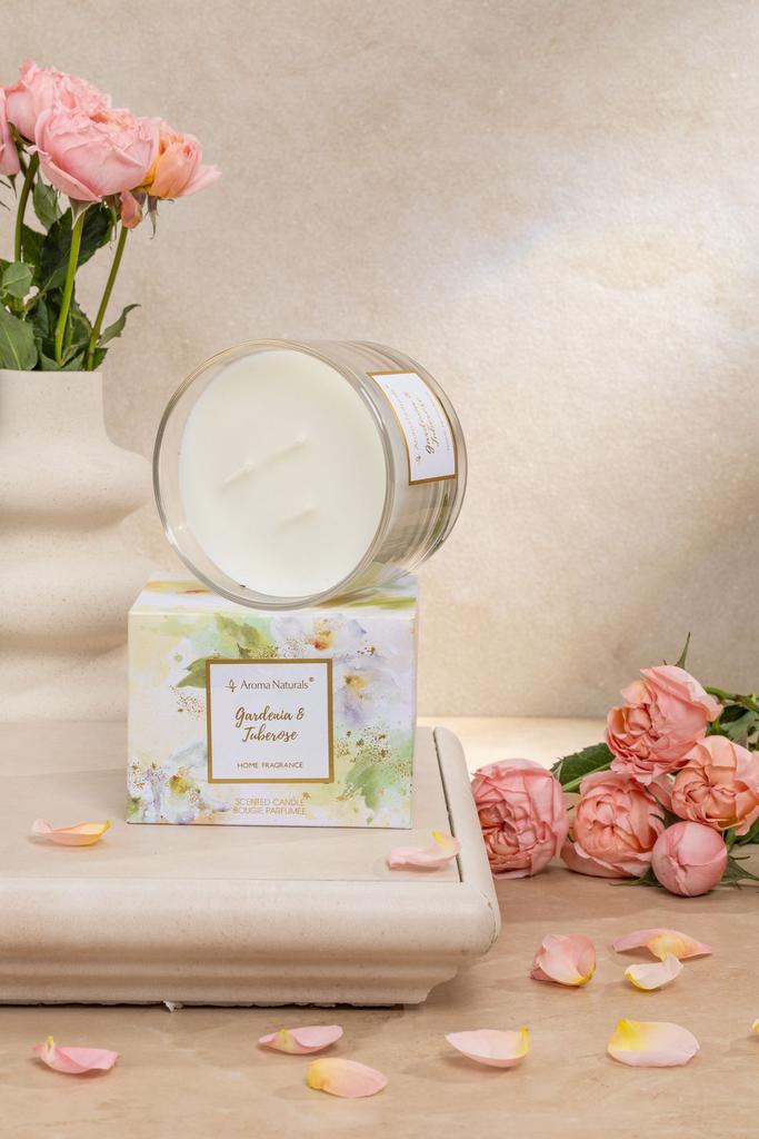 Арома свеча Fleur  310g- Gardenia & Tuberose 3 фитиля