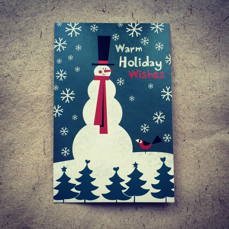 Снеговик и птичка