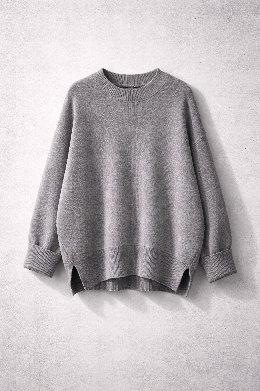 Удлинённый oversize джемпер, серый