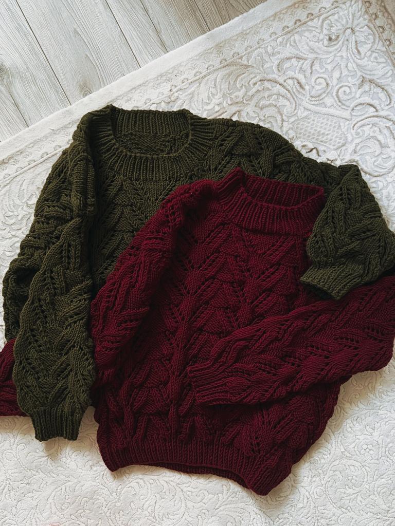 Свитер ажурный