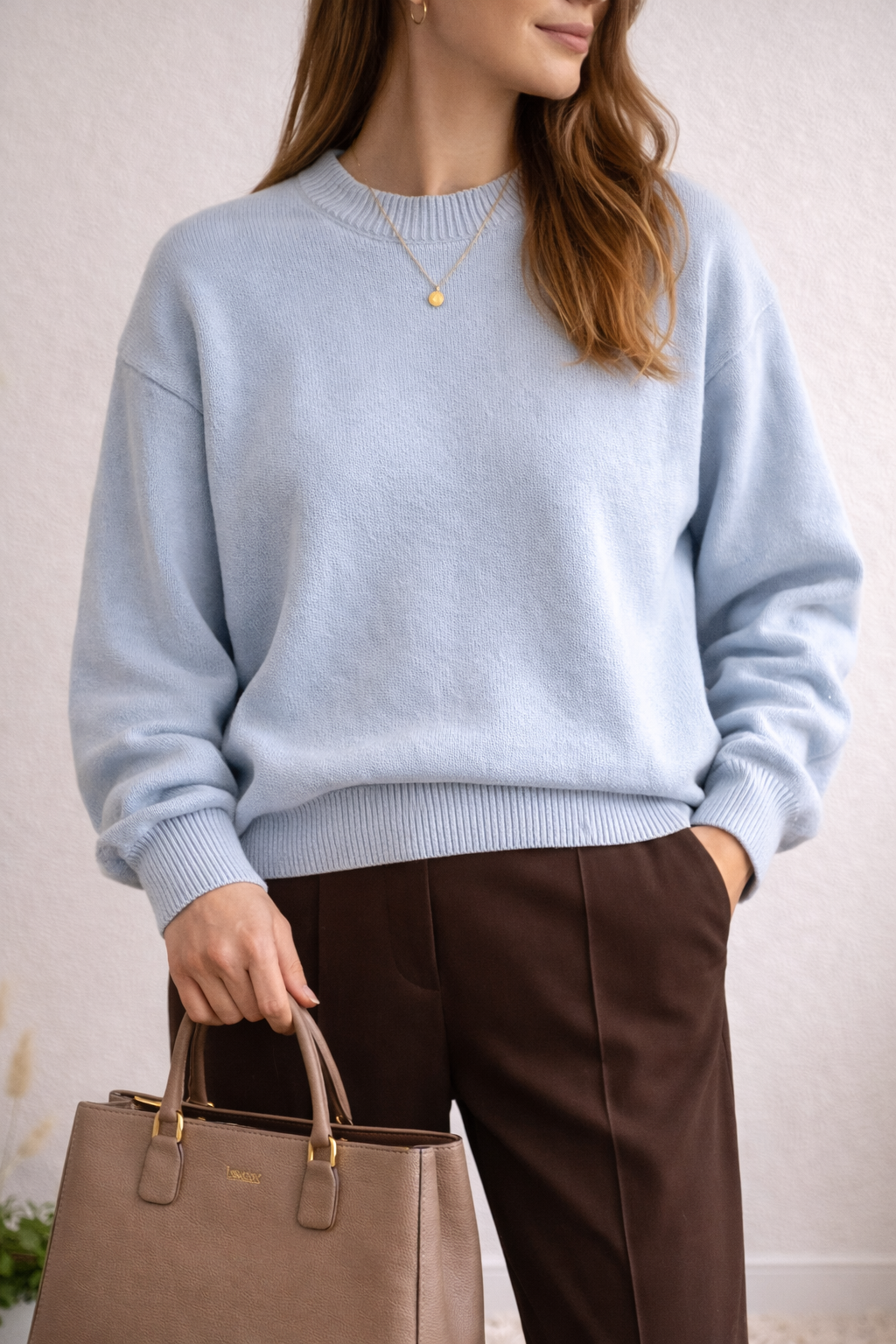 Удлинённый oversize джемпер, голубой