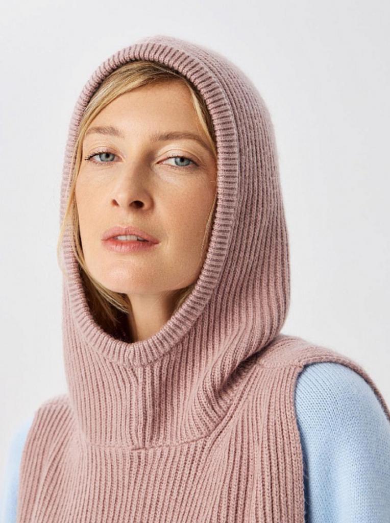 Капюшон с ангорой капучино