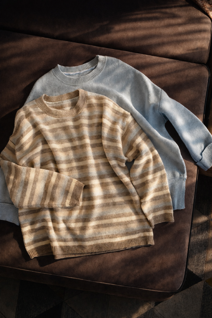 Джемпер “Soft Stripe”  серо-бежевый