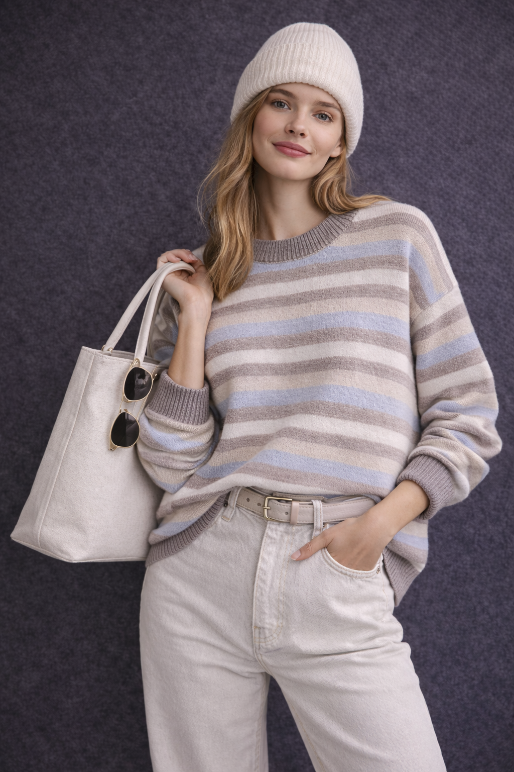 Джемпер “Soft Stripe”  серо-голубой