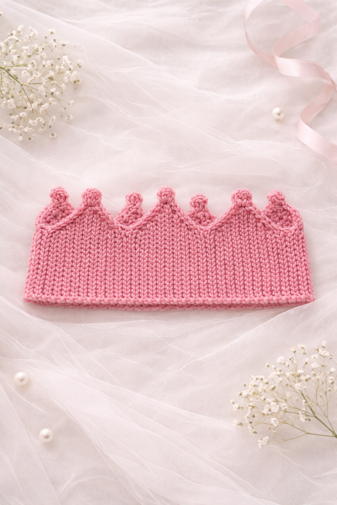 Повязка на голову «корона» розовая