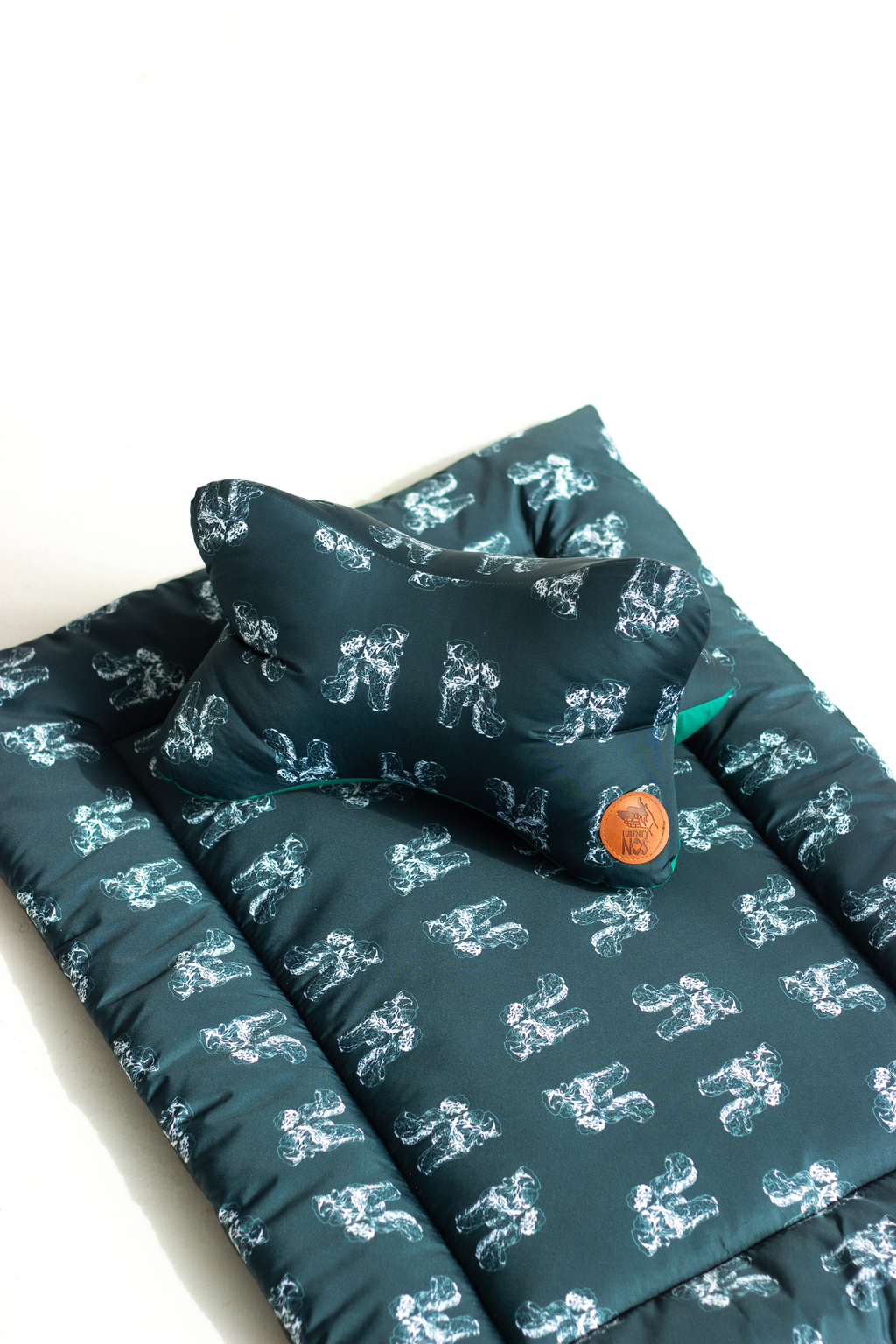 Комплект подушка+матрас, изумрудный