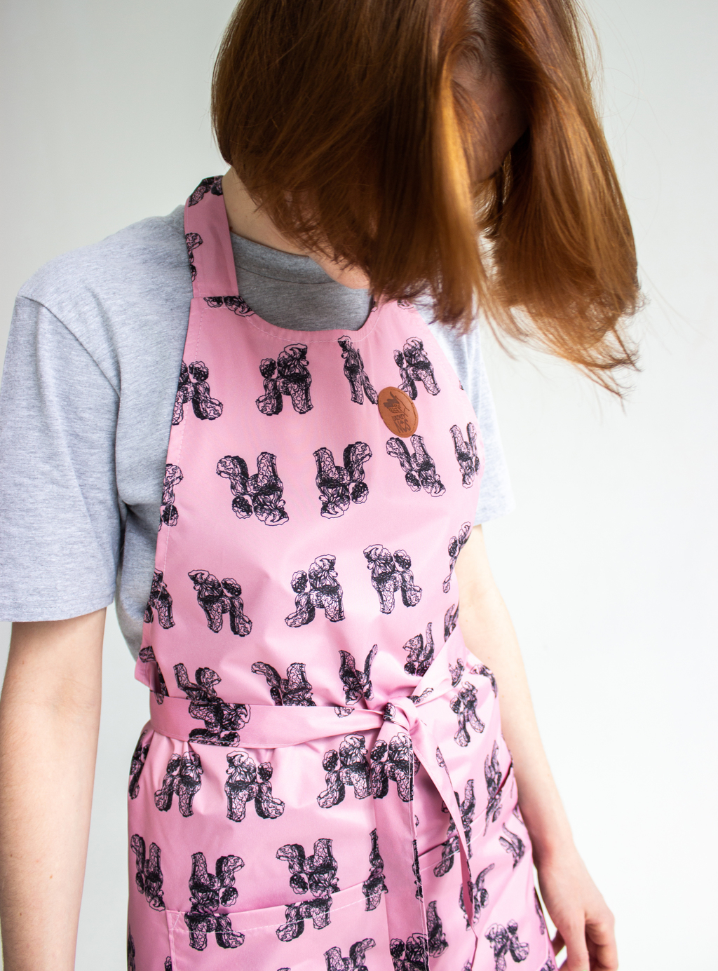 Фартук для грумера "Пудель", розовый