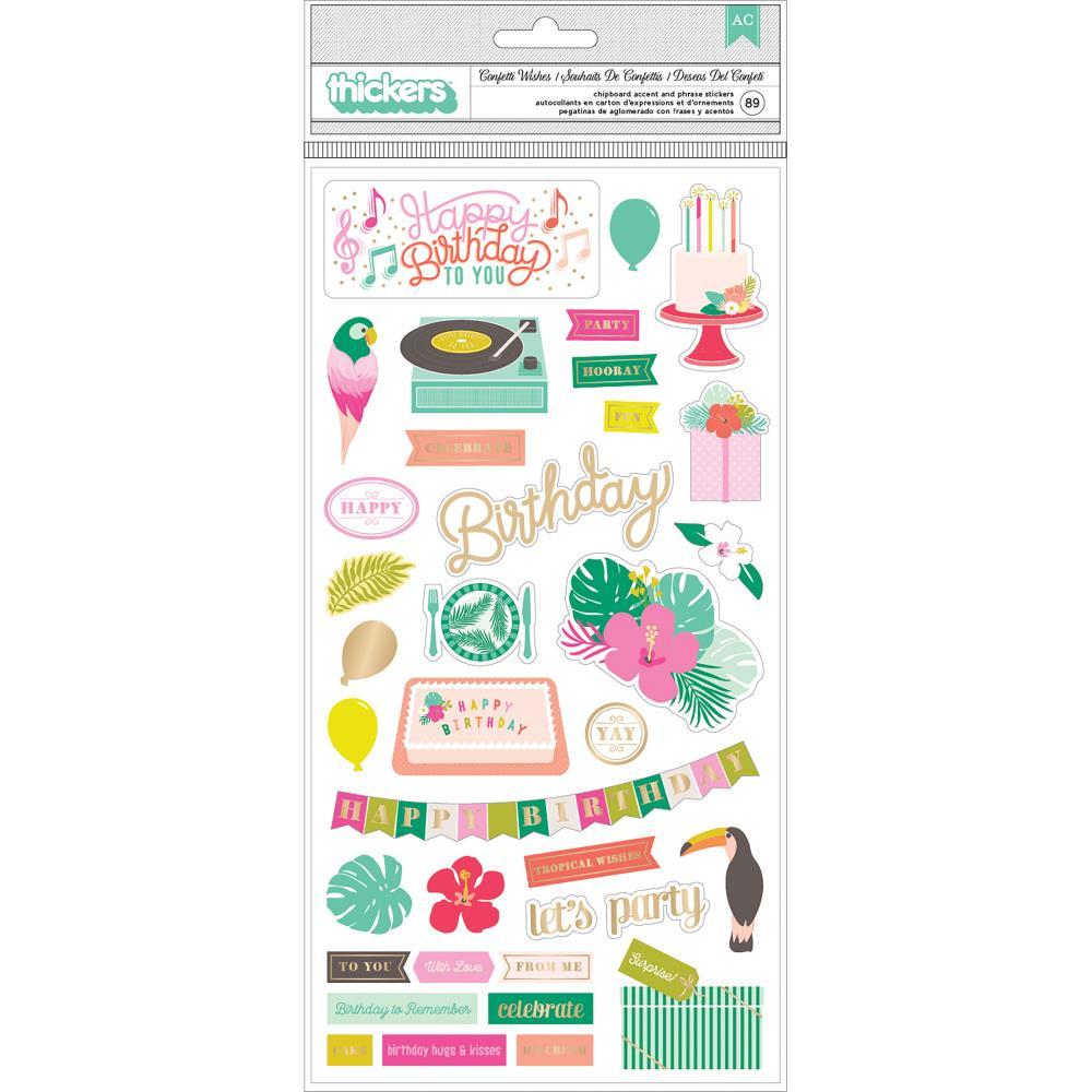 Чипборд Confetti Wishes Thickers Stickers