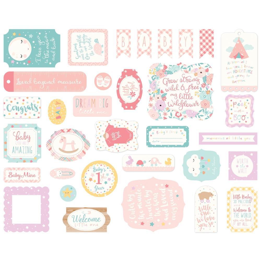 Высечки Hello Baby Girl Cardstock Die-Cuts Echo Park Paper