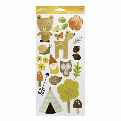 Наклейки  Pebbles Woodland Forest Cardstock Stickers