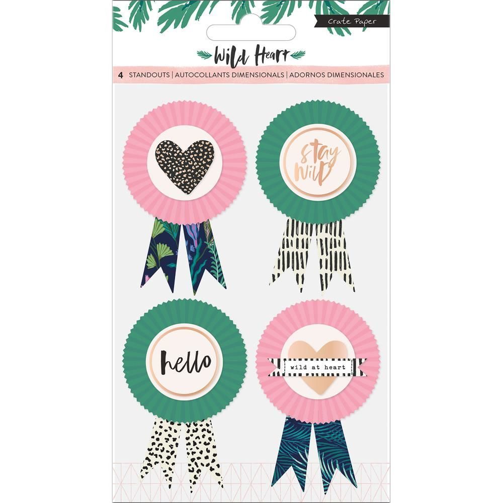 Объемные стикеры с  Crate Paper Wild Heart Standouts