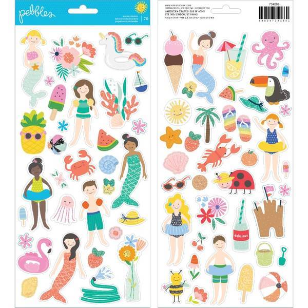 Стикеры с глиттером Oh Summertime Pebbles