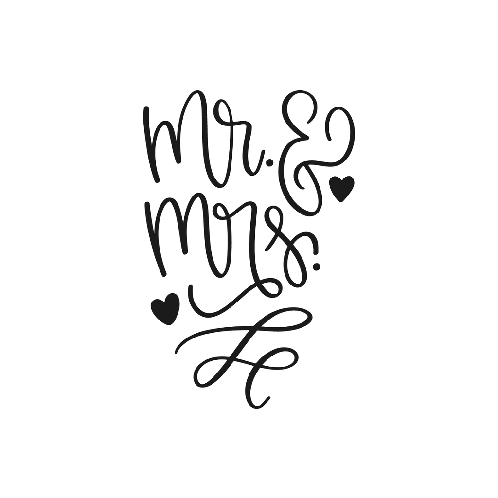 Надпись из термотрансферной пленки Mr & Mrs
