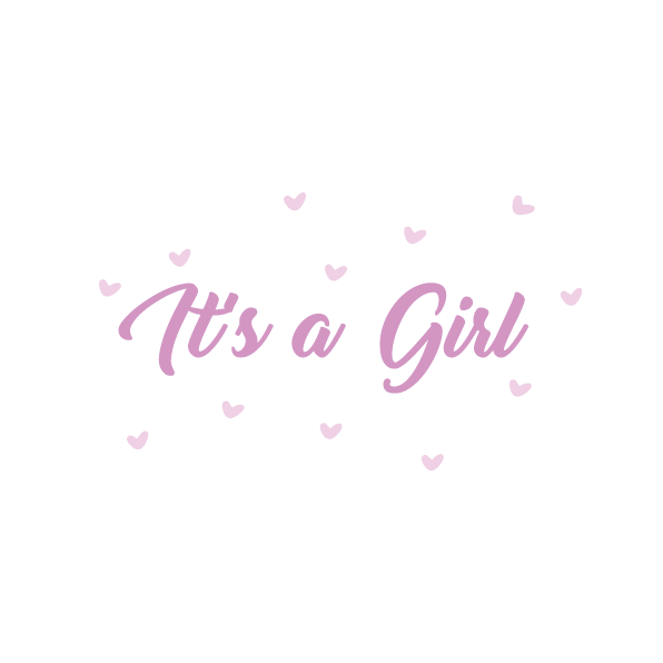 Надпись из термотрансферной пленки - It's a Girl (с сердечками)