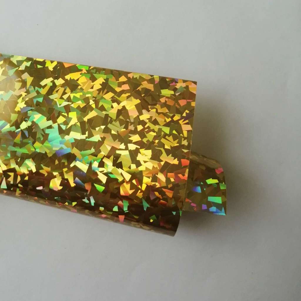 Термотрансферная пленка с эффектом голографик (осколки) - Золото зеркальная