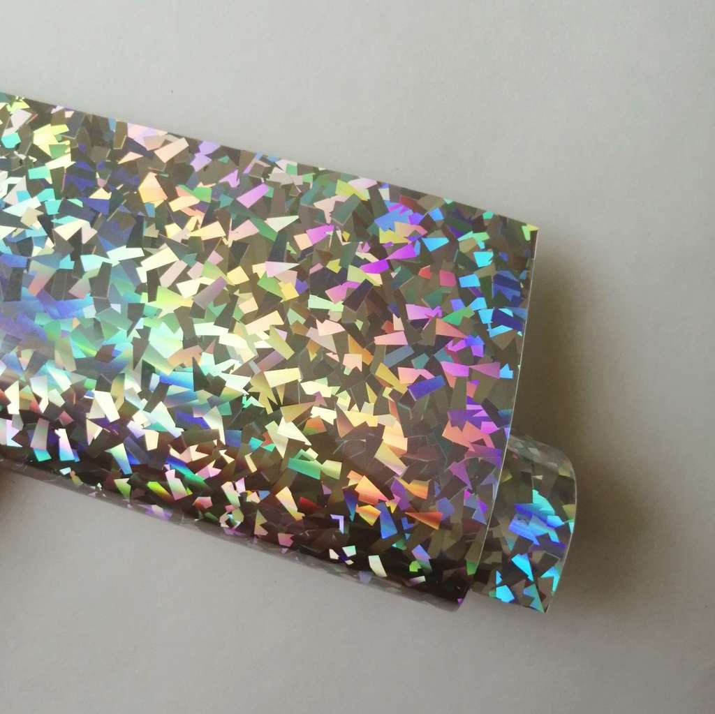 Термотрансферная пленка с эффектом голографик (осколки) - Серебро зеркальная