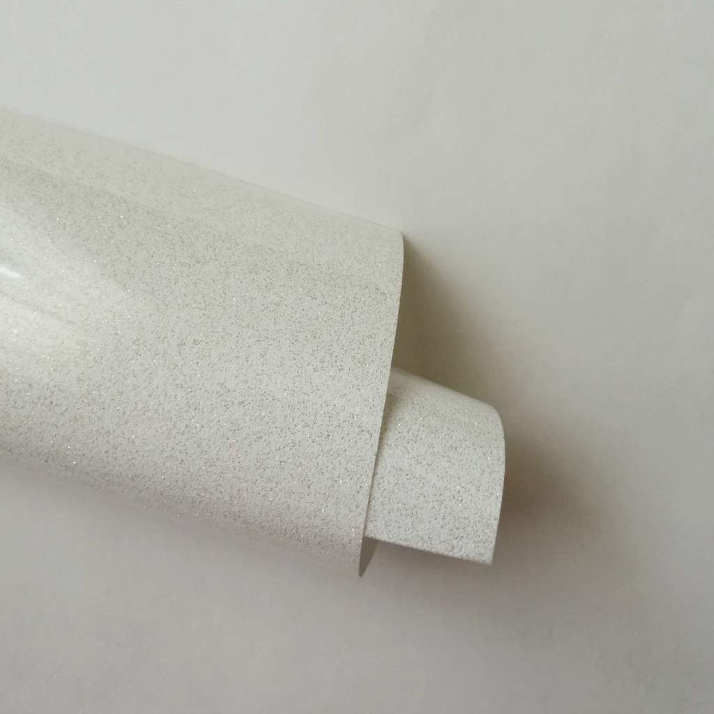 Термотрансферная пленка с золотым глиттером - Белая