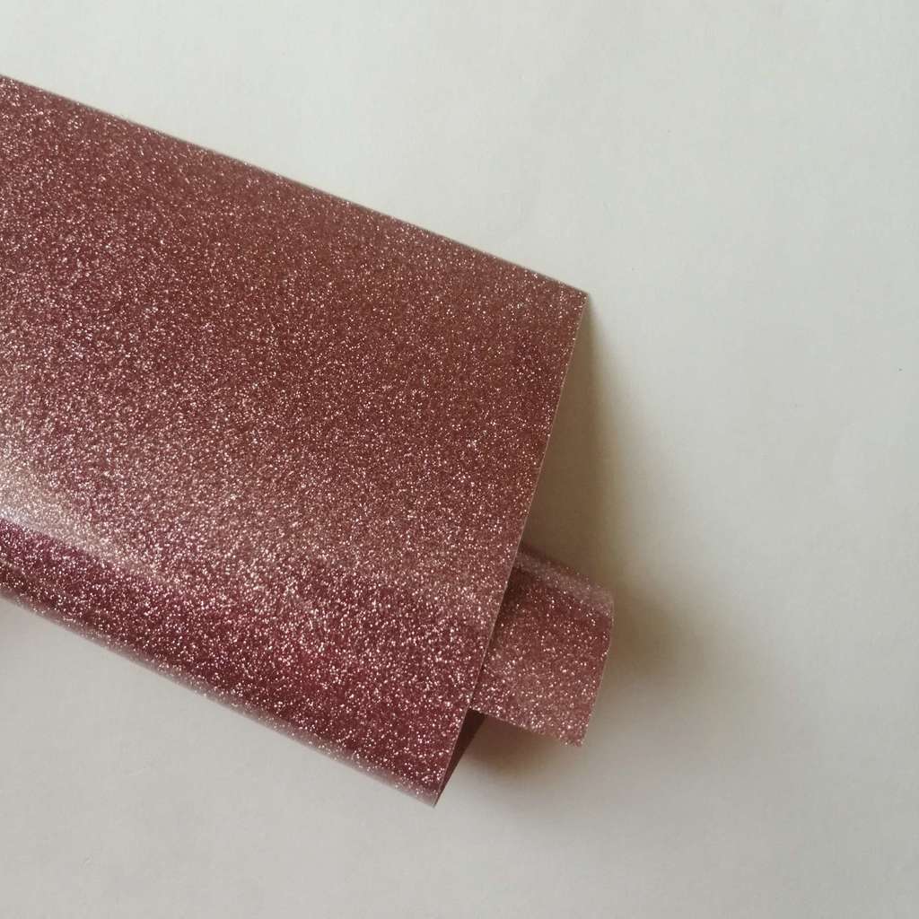 Термотрансферная пленка с глиттером - Пыльно-розовая