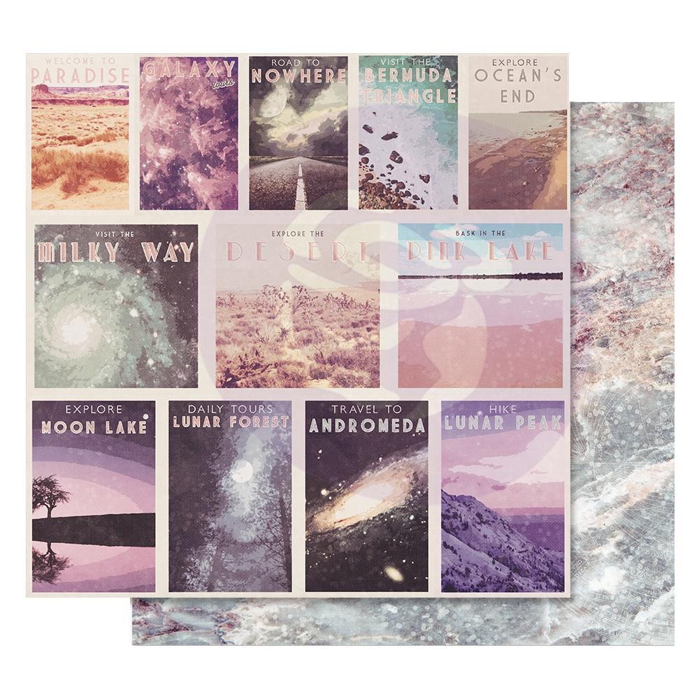 Двусторонняя бумага с фольгированием Prima Marketing Moon Child 12"X12 - Let's Get Lost