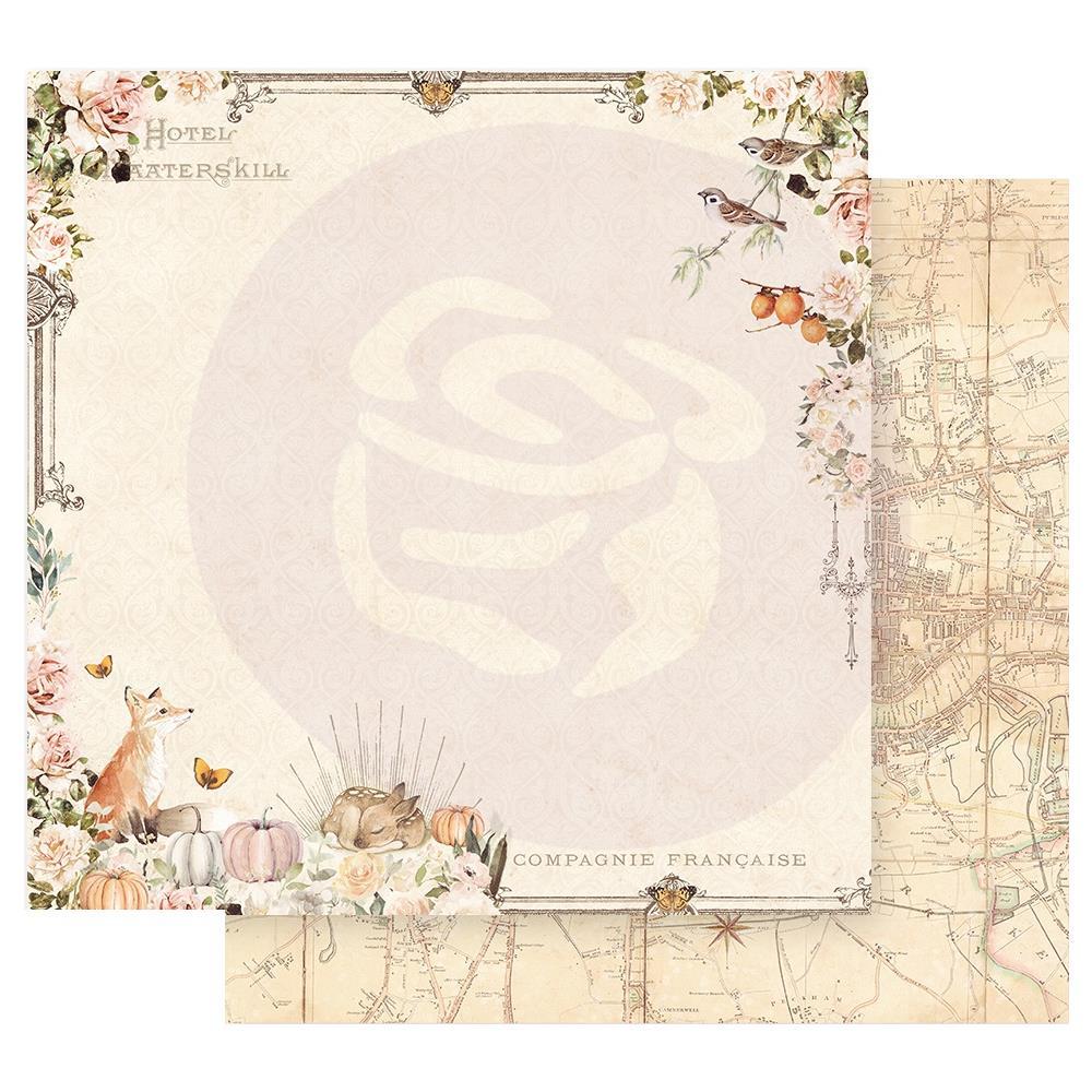 Двусторонняя бумага с фольгированием Autumn Sunset 12"X12" - Falling Leaves