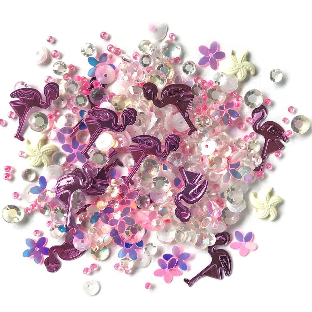 Набор украшений из пайеток, кристаллов и бусин Sparkletz Embellishment Pack 10g - Pink Flamingo